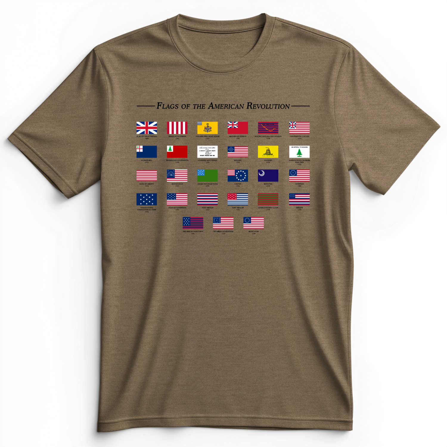 Flags Of The Revolution Premium Tee Heather Olive / S