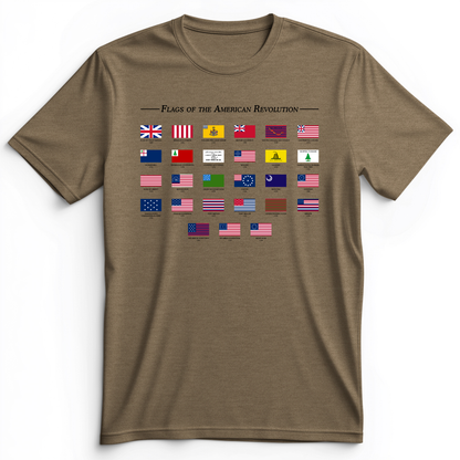 Flags Of The Revolution Premium Tee Heather Olive / S