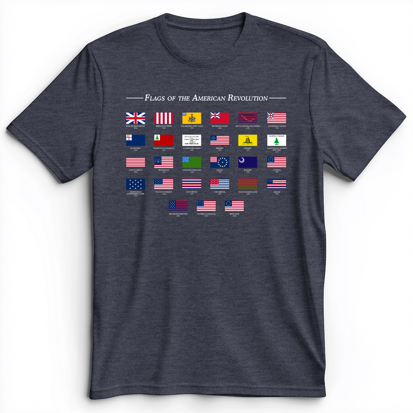 Flags Of The Revolution Premium Tee Heather Navy / S
