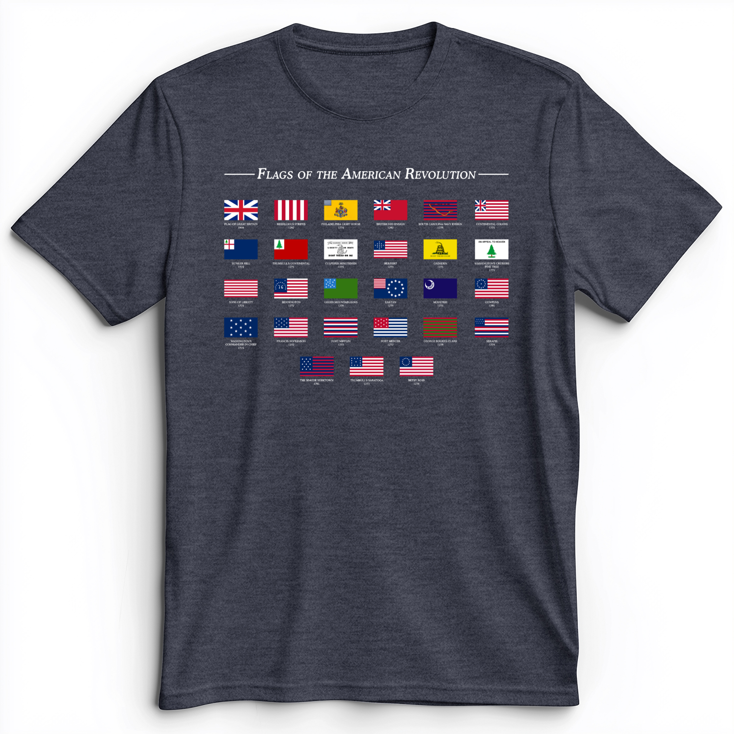 Flags Of The Revolution Premium Tee Heather Navy / S