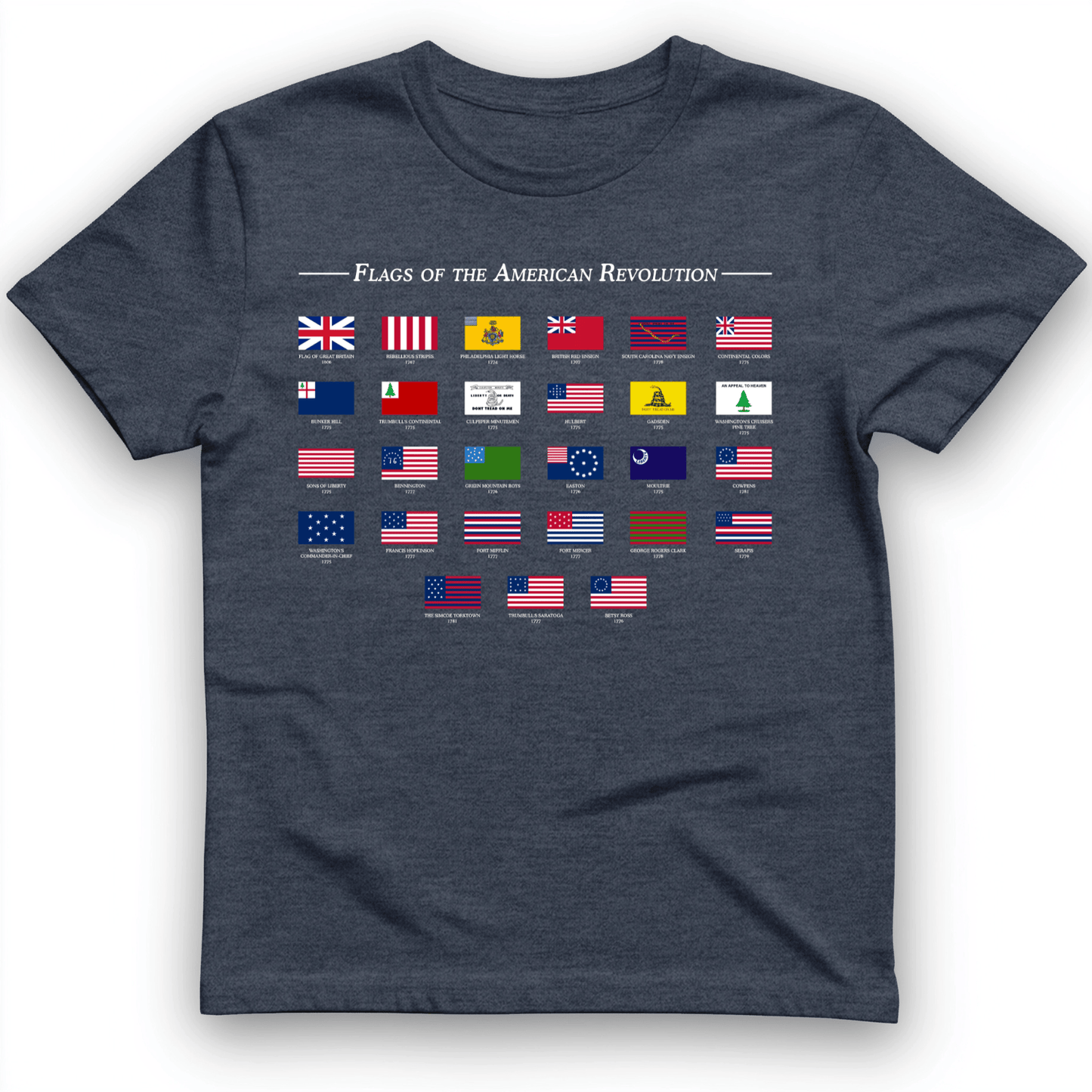 Flags Of The Revolution T-Shirt Heather Navy / S