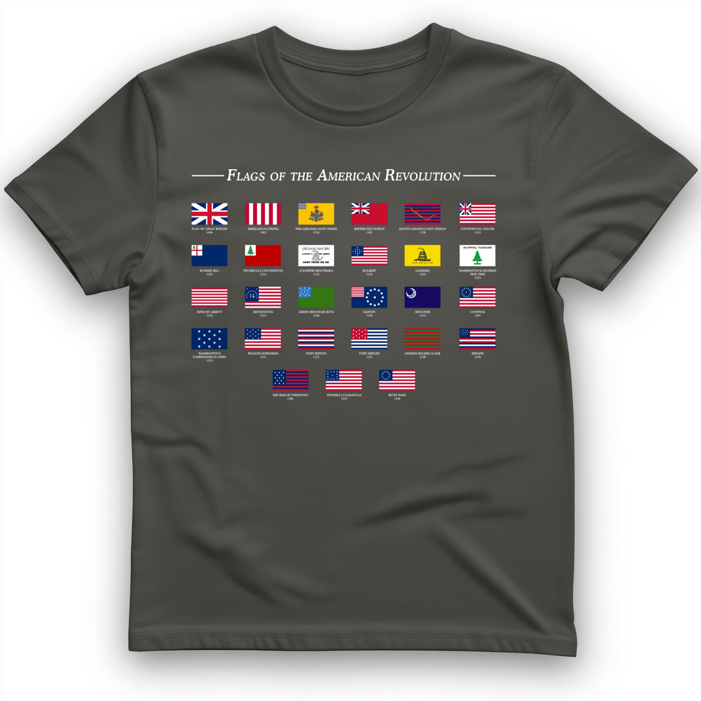 Flags Of The Revolution T-Shirt Charcoal / S