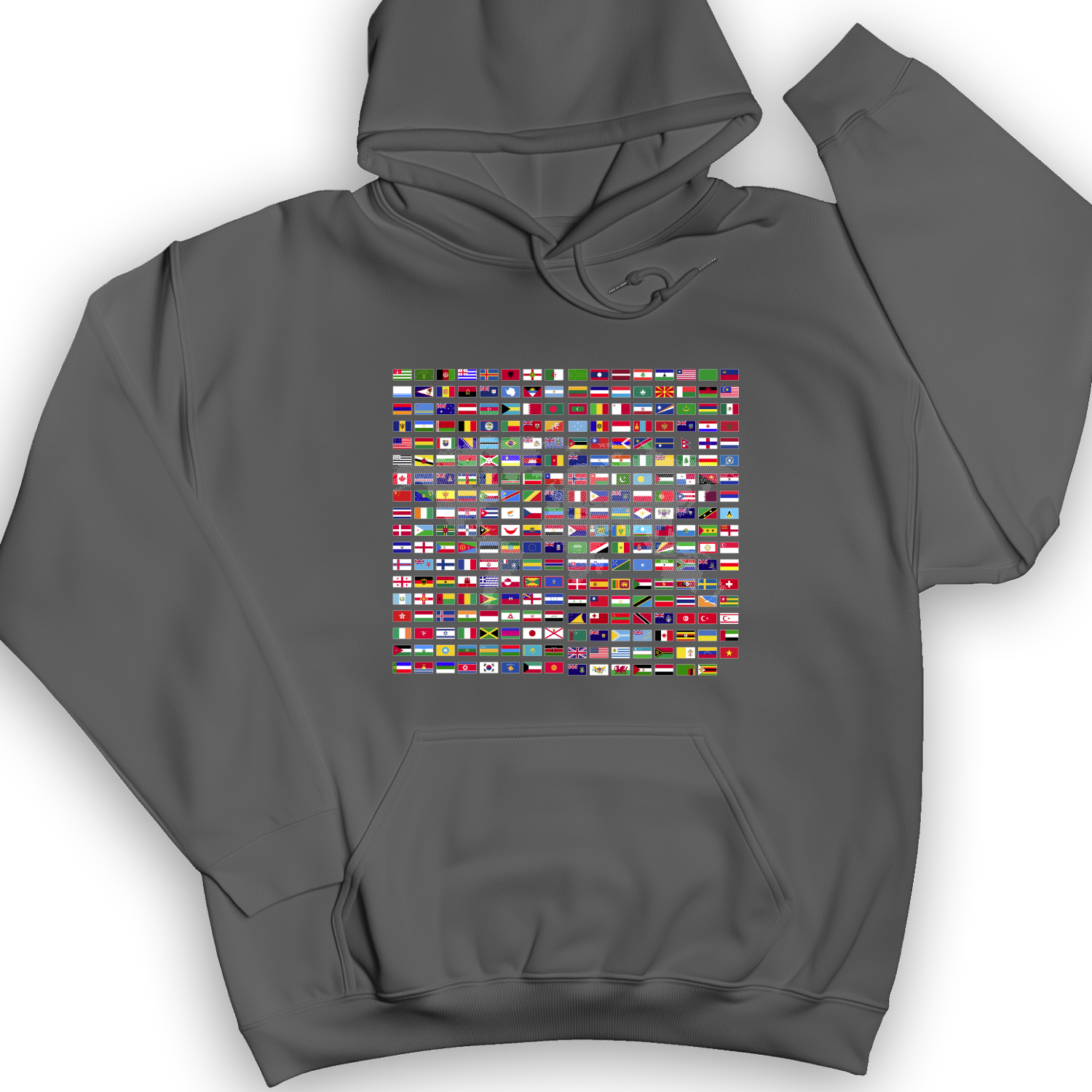 Flags of the World Hoodie Charcoal / S