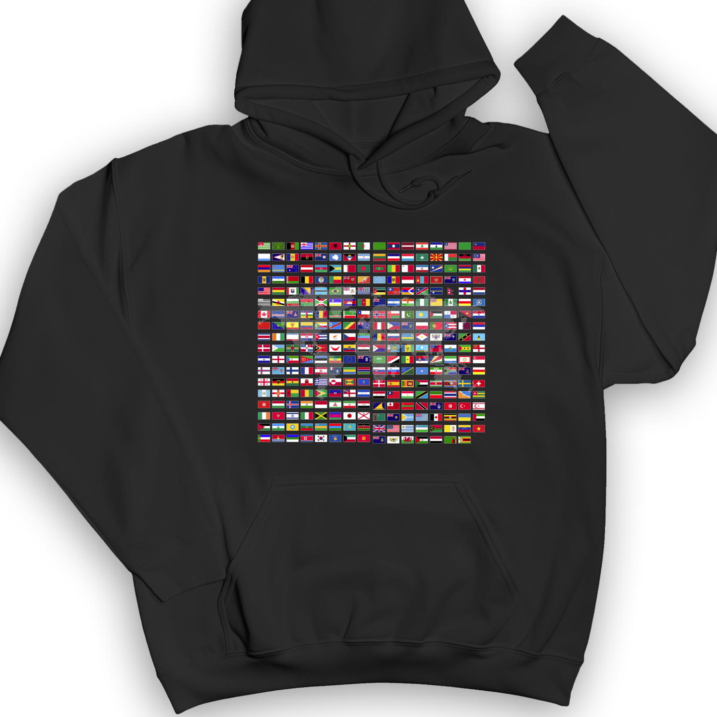Flags of the World Hoodie Black / S