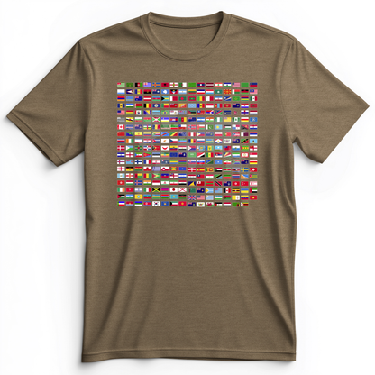 Flags of the World Premium Tee Heather Olive / S