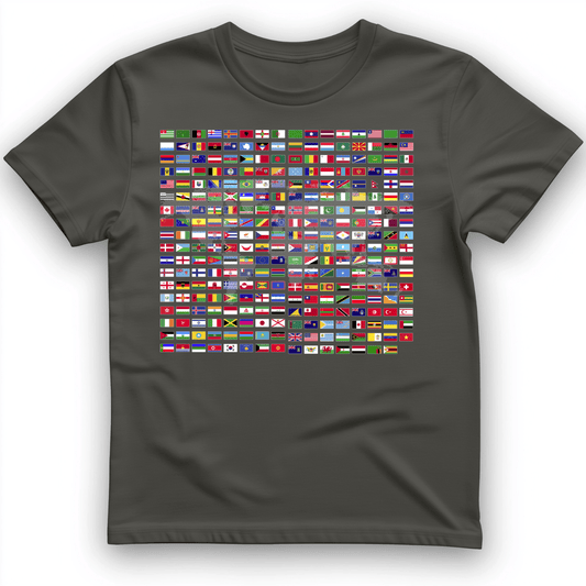 Flags of the World T-Shirt Charcoal / S