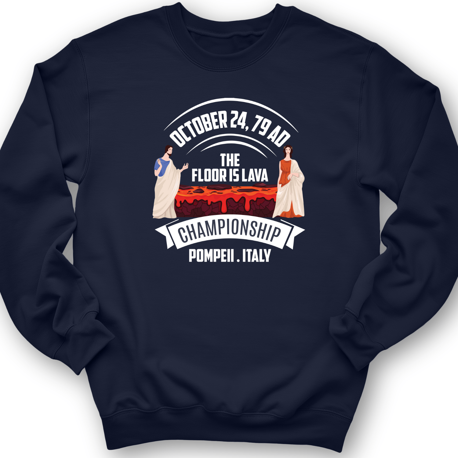 Floor Is Lava Crewneck Navy / S