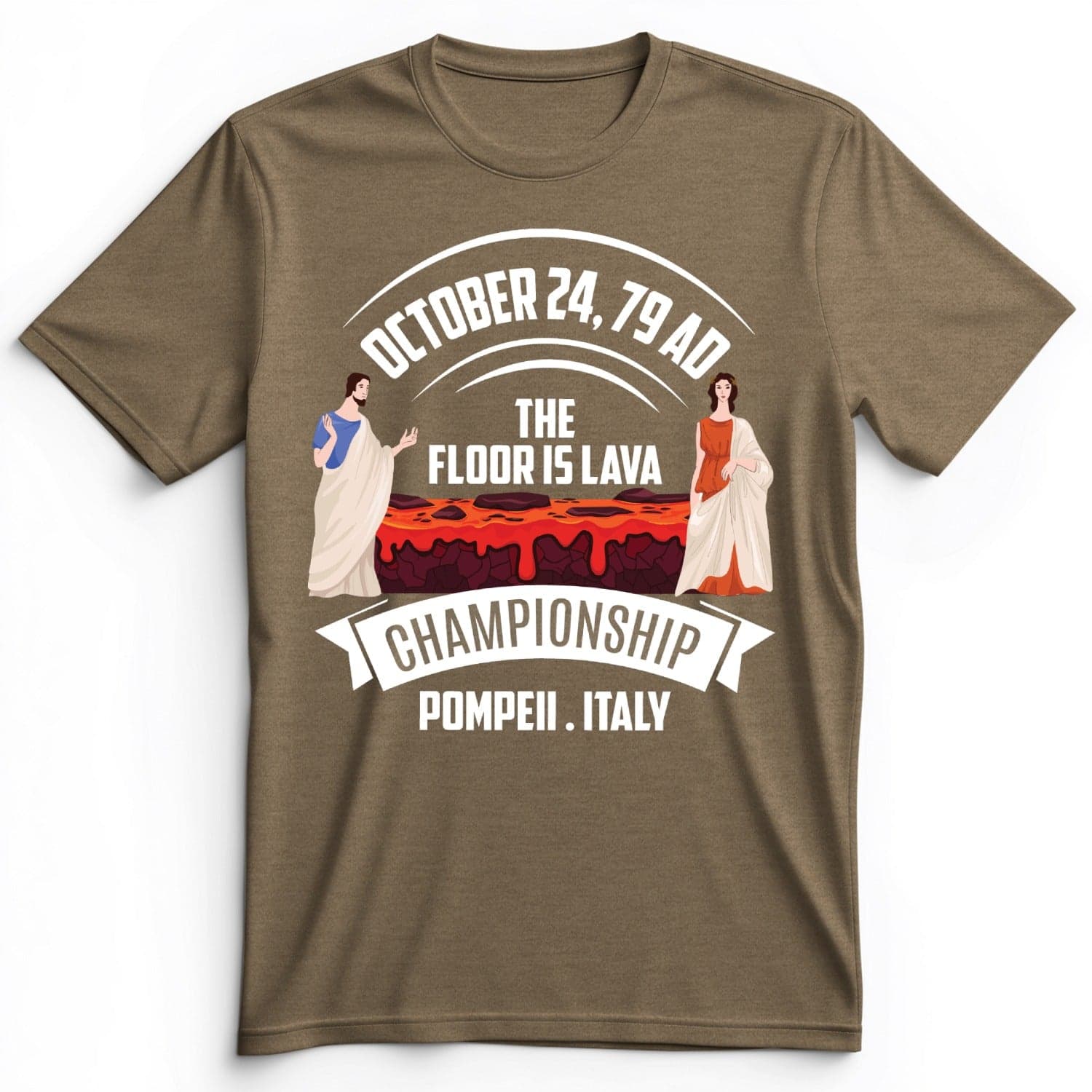 Floor Is Lava Premium Tee Heather Olive / S