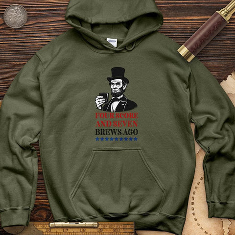 Four Score and Seven Brews Ago Hoodie Military Green / S