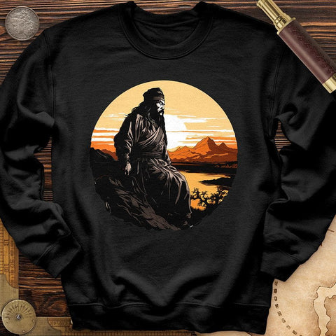 Genghis Khan Sunset Crewneck Black / S