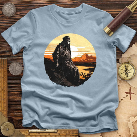 Genghis Khan Sunset High Quality Tee Light Blue / S