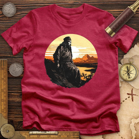 Genghis Khan Sunset High Quality Tee Heather Red / S