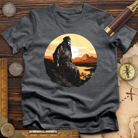 Genghis Khan Sunset High Quality Tee Dark Grey Heather / S