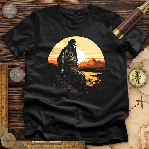 Genghis Khan Sunset High Quality Tee Black / S