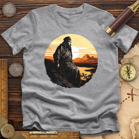 Genghis Khan Sunset High Quality Tee Athletic Heather / S