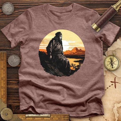 Genghis Khan Sunset High Quality Tee Heather Mauve / S