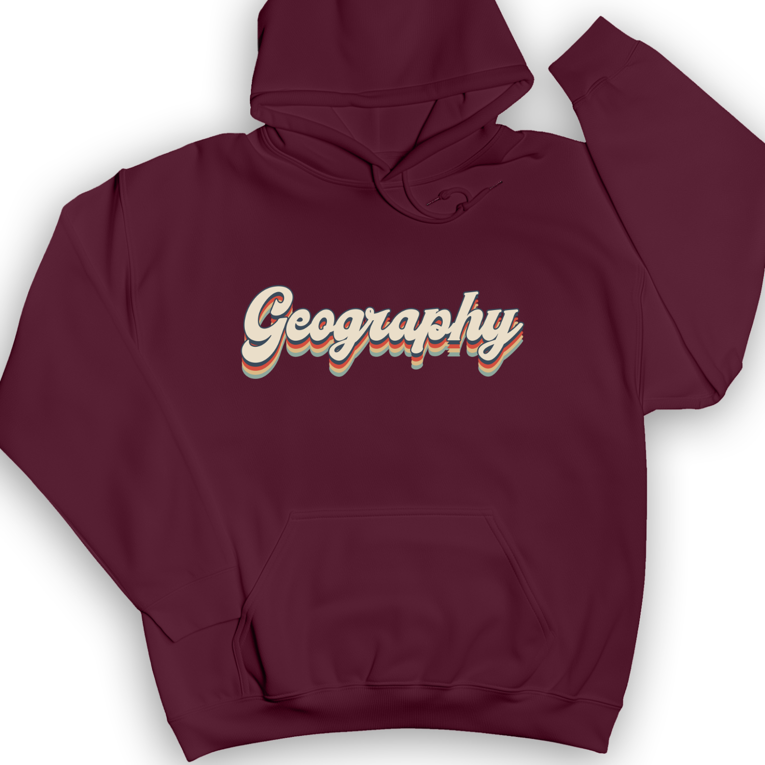 Geography Hoodie Maroon / S