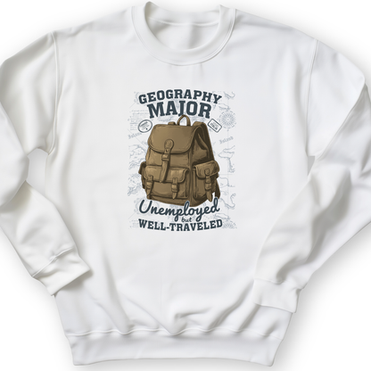 Geography Major Crewneck White / S
