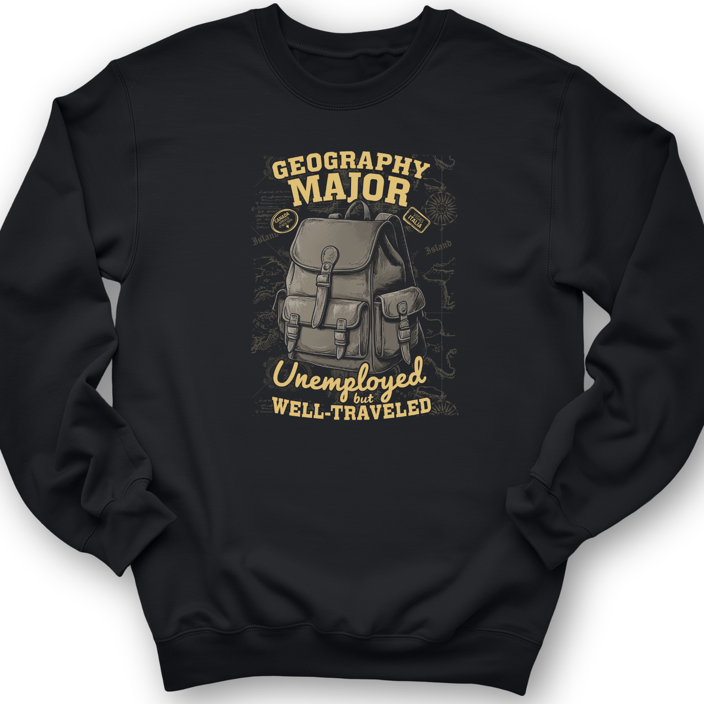 Geography Major Crewneck Black / S