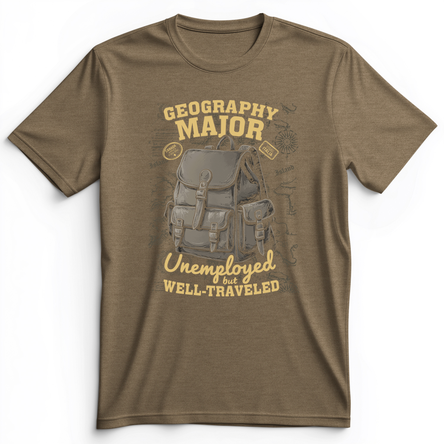 Geography Major Premium Tee Heather Olive / S