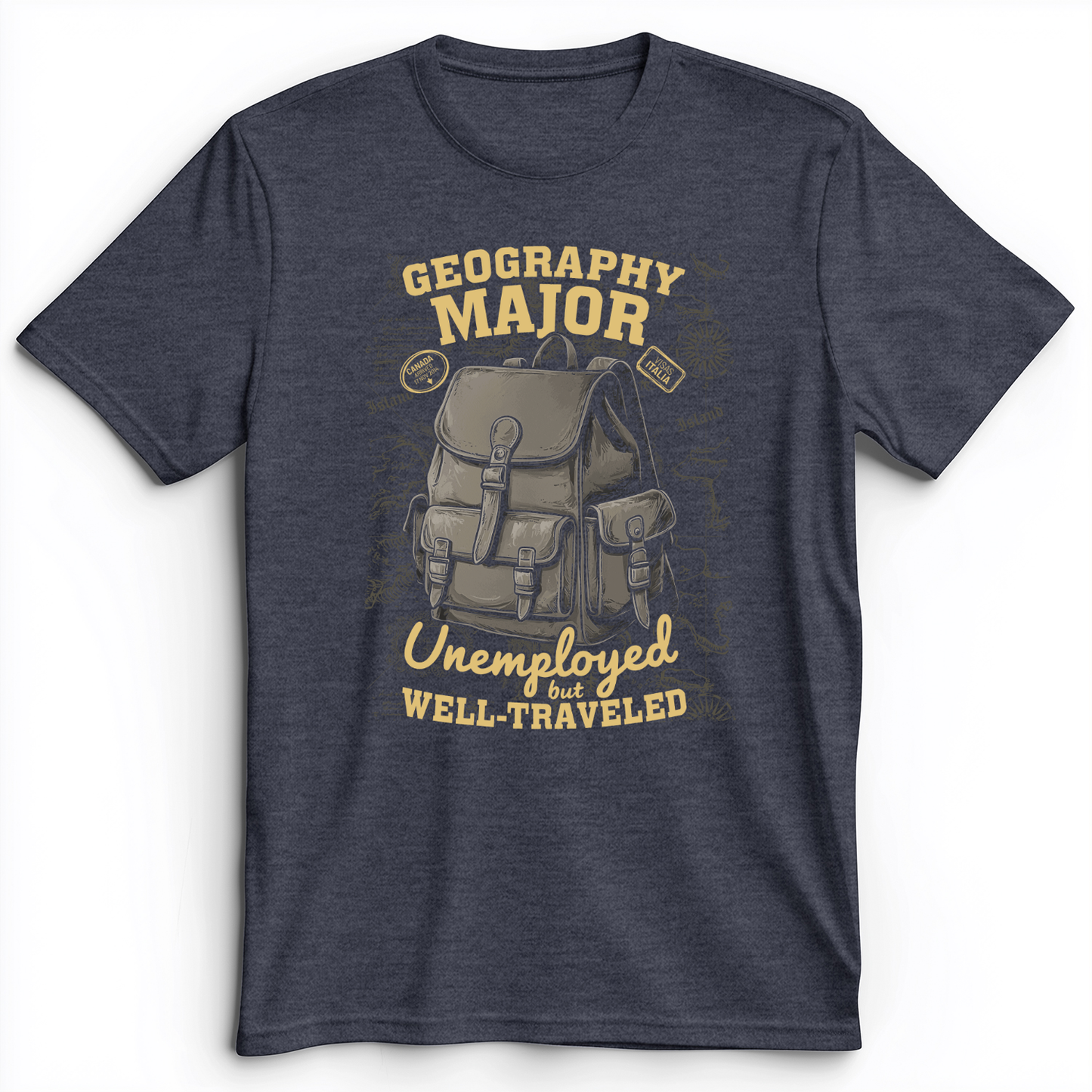 Geography Major Premium Tee Heather Navy / S