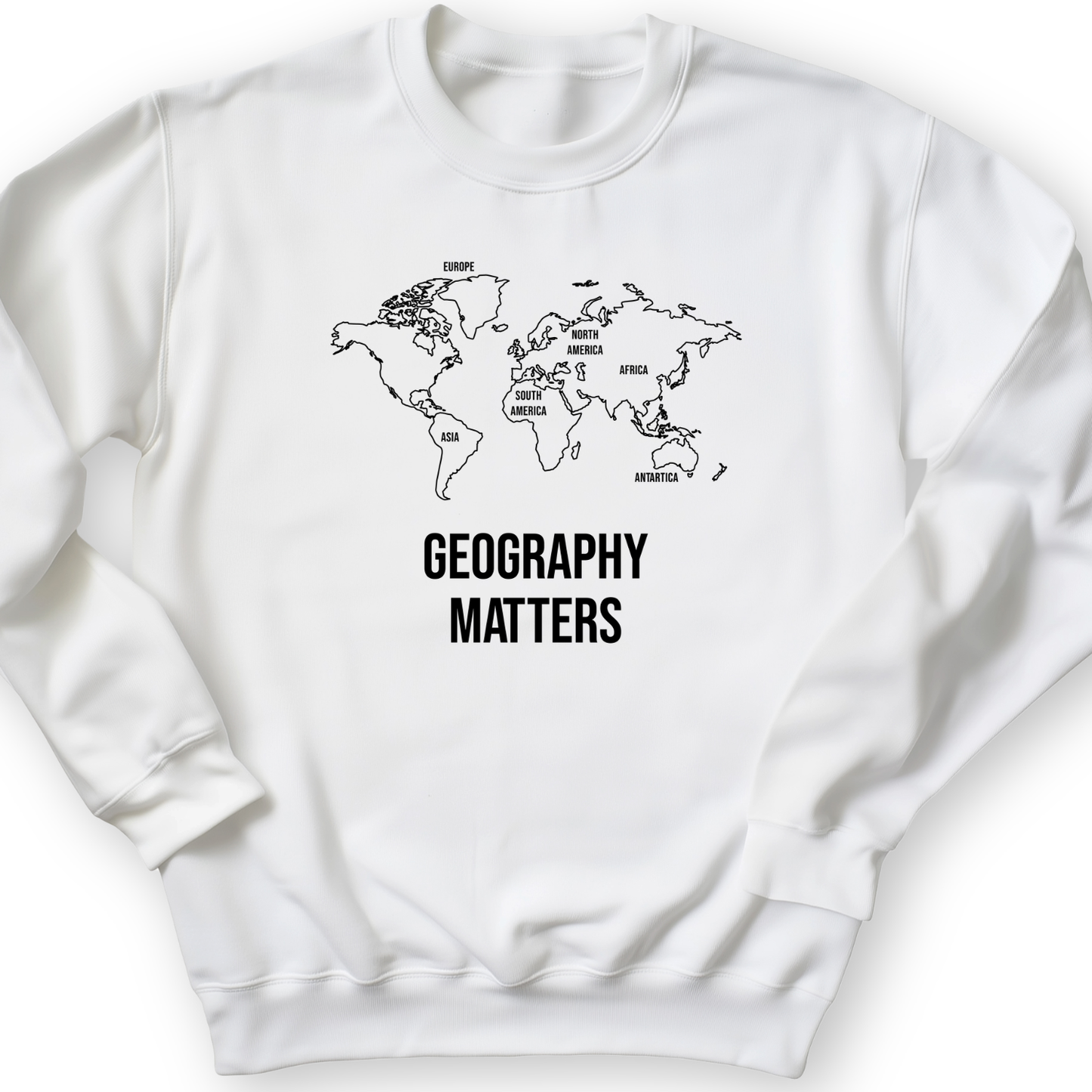 Geography Matters Crewneck White / S