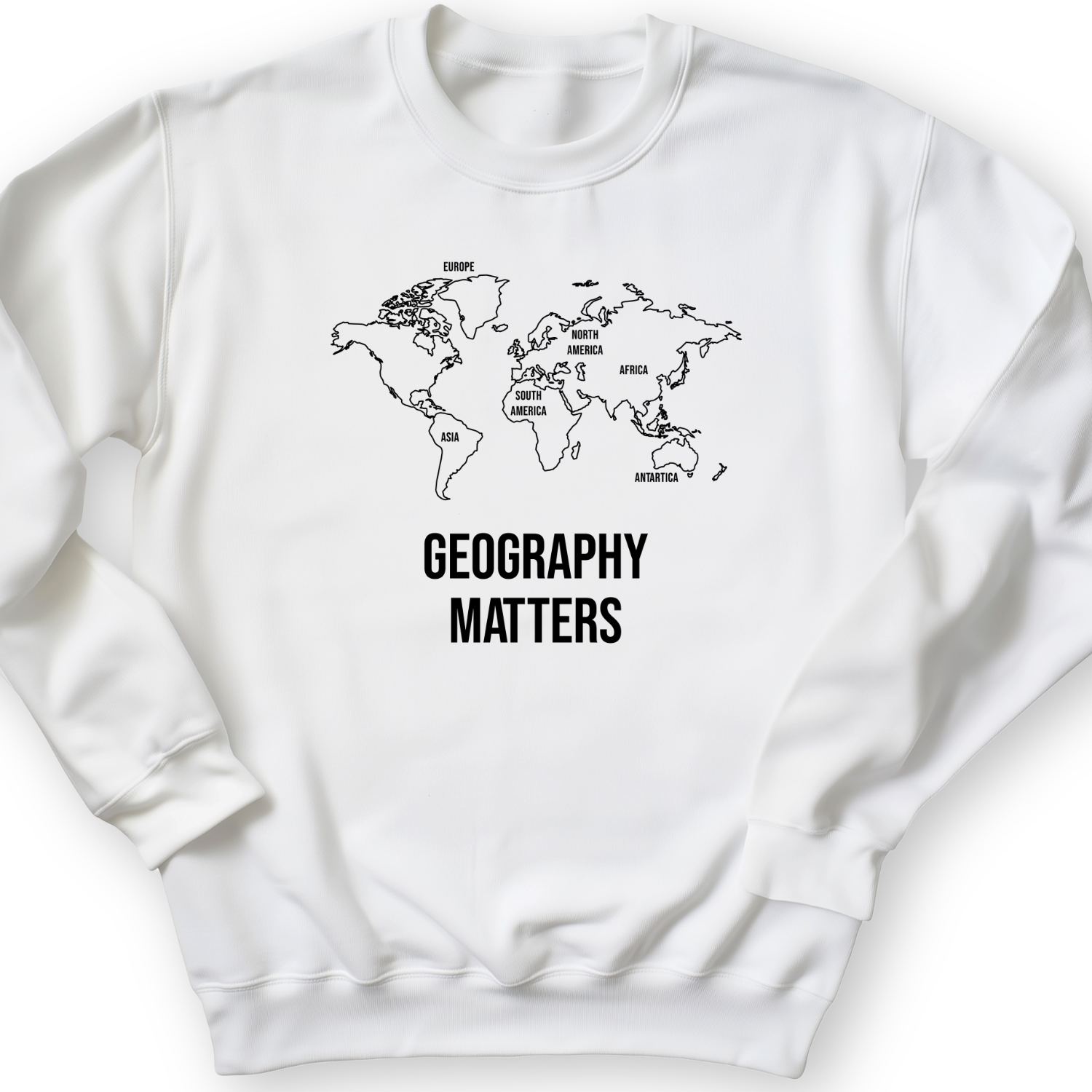 Geography Matters Crewneck White / S