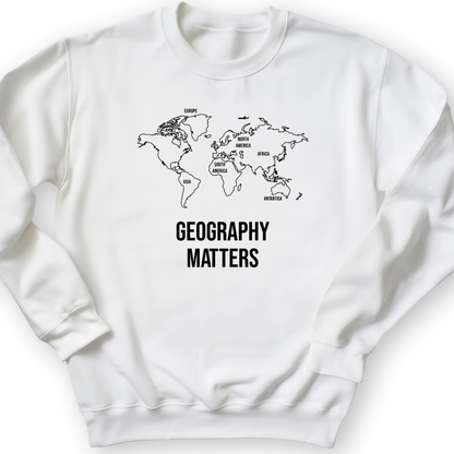 Geography Matters Crewneck White / S