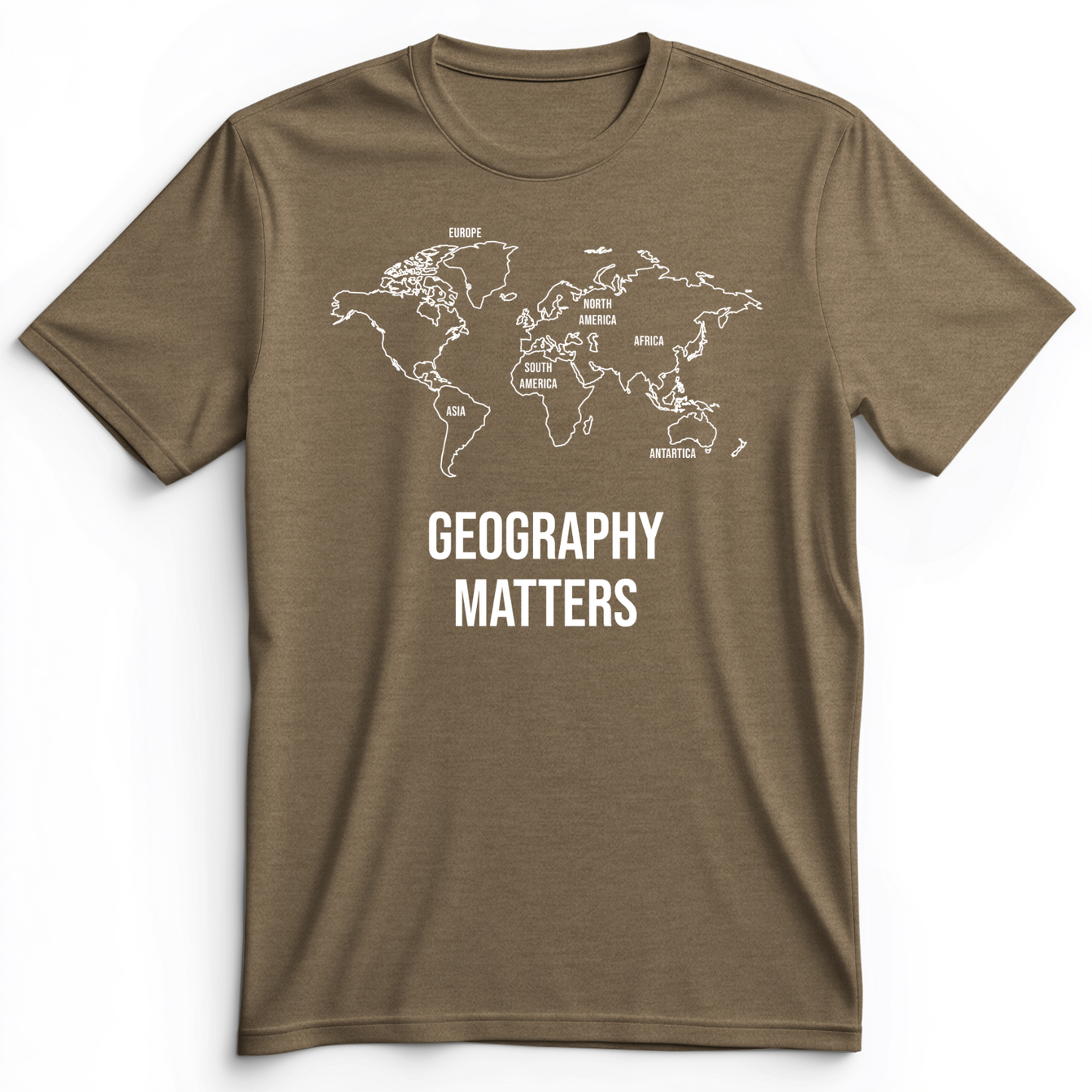 Geography Matters Premium Tee Heather Olive / S