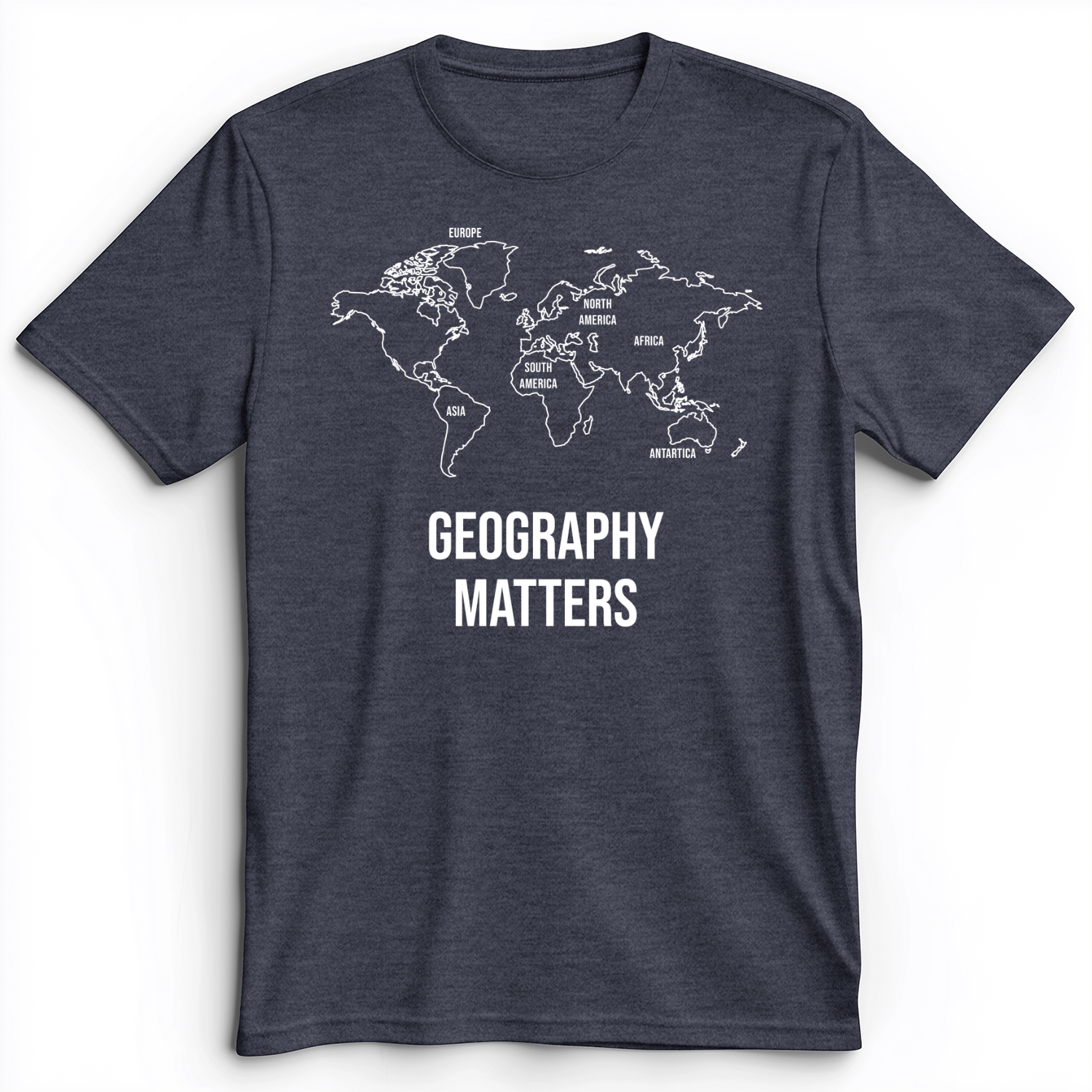 Geography Matters Premium Tee Heather Navy / S