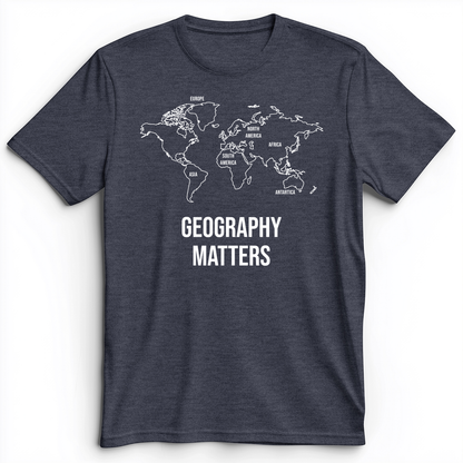 Geography Matters Premium Tee Heather Navy / S