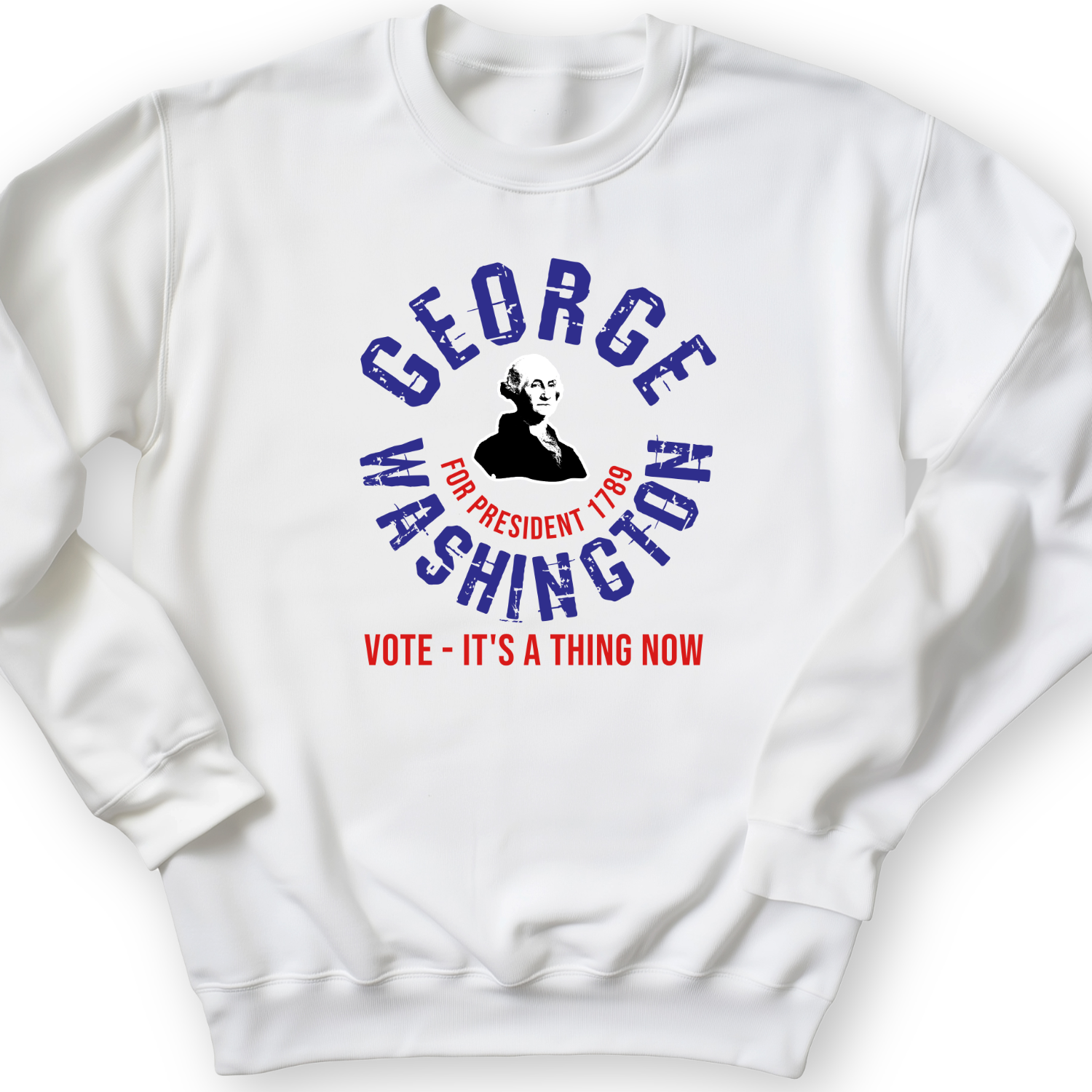 George Washington For President Crewneck White / S