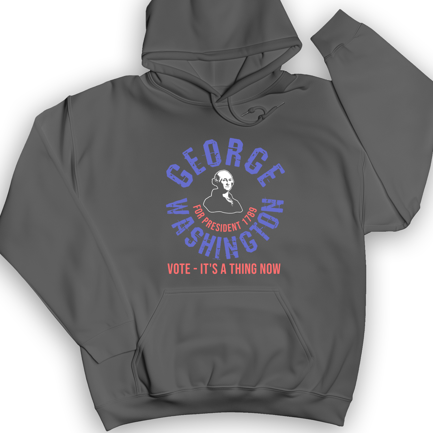 George Washington For President Hoodie Charcoal / S