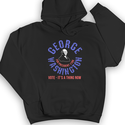 George Washington For President Hoodie Black / S