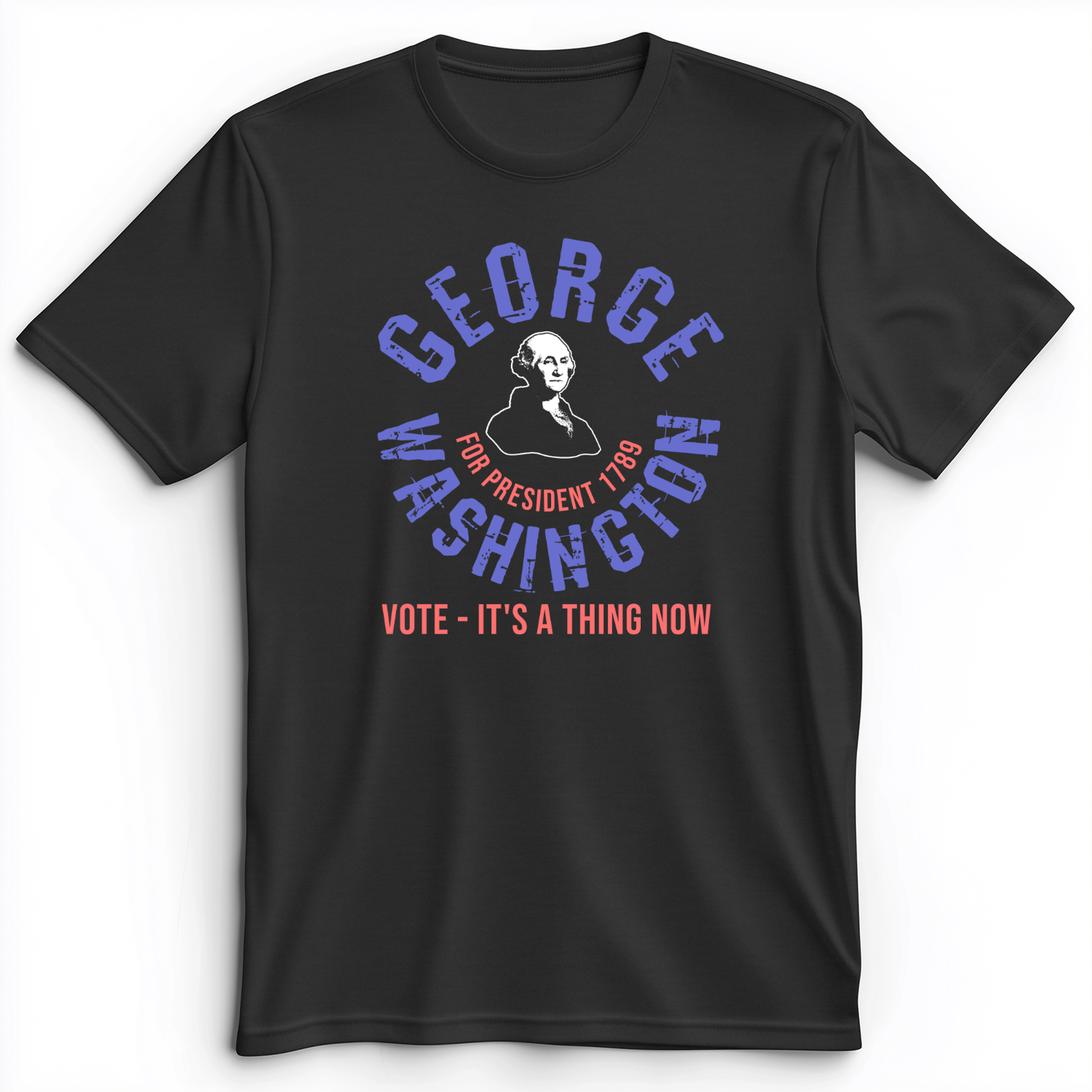 George Washington For President Premium Tee Dark Grey Heather / S