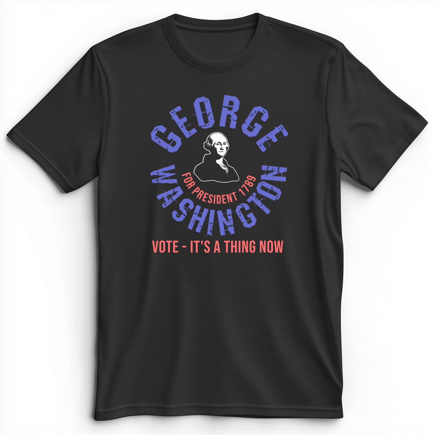 George Washington For President Premium Tee Dark Grey Heather / S