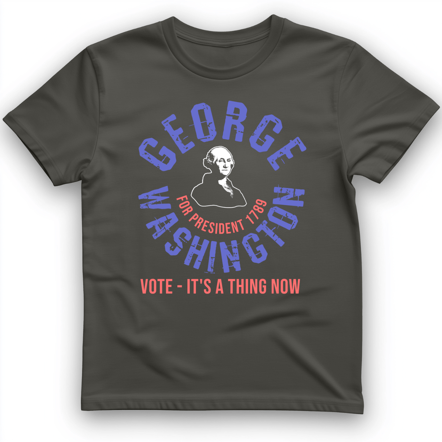 George Washington For President T-Shirt Charcoal / S