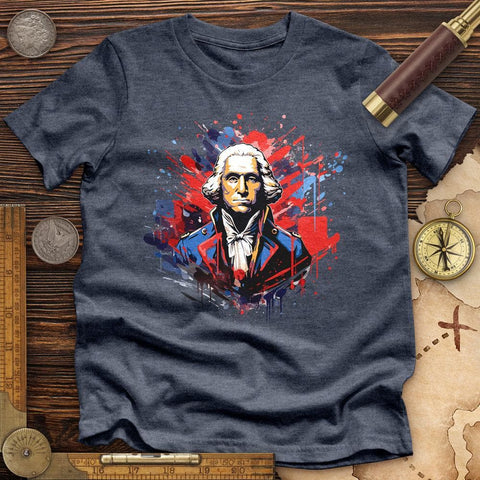 George Washington High Quality Tee Heather Navy / S