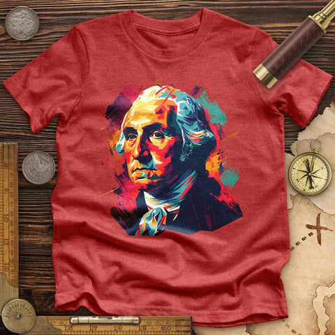 George Washington Vibrant High Quality Tee Heather Red / S