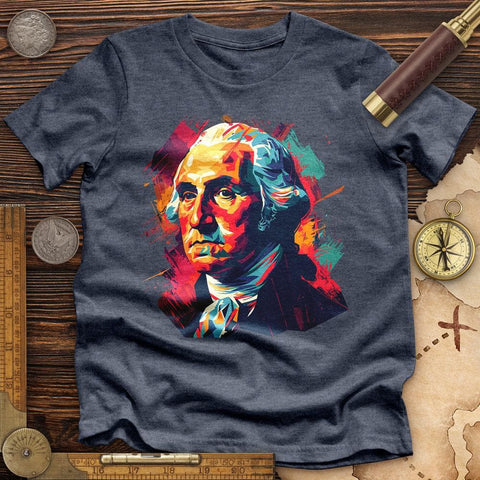 George Washington Vibrant High Quality Tee Heather Navy / S