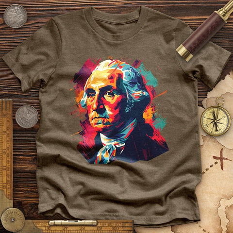 George Washington Vibrant Premium QualityTee Heather Olive / S