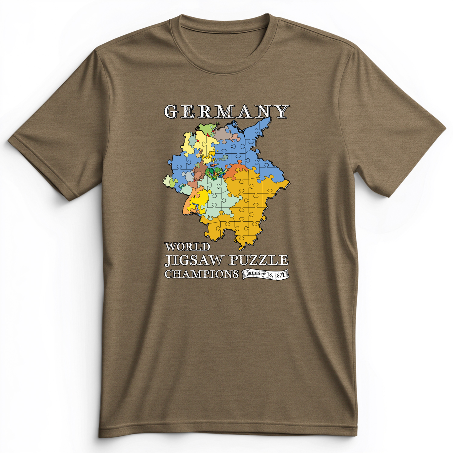 Germany Jigsaw Champion Premium Tee Heather Olive / S