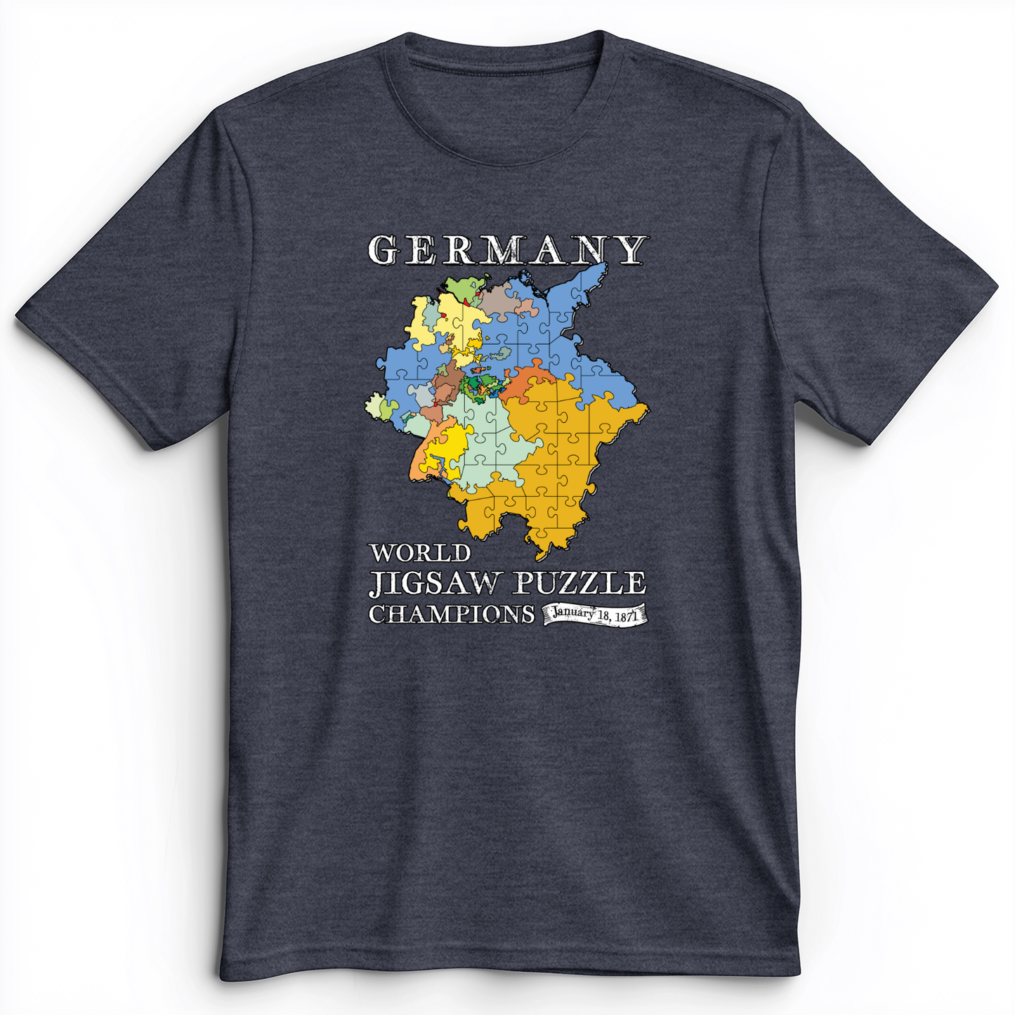 Germany Jigsaw Champion Premium Tee Heather Navy / S