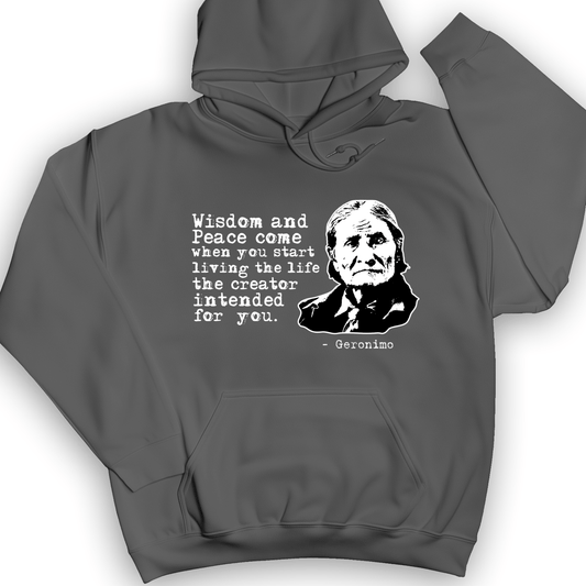 Geronimo Wisdom And Peace Hoodie Charcoal / S