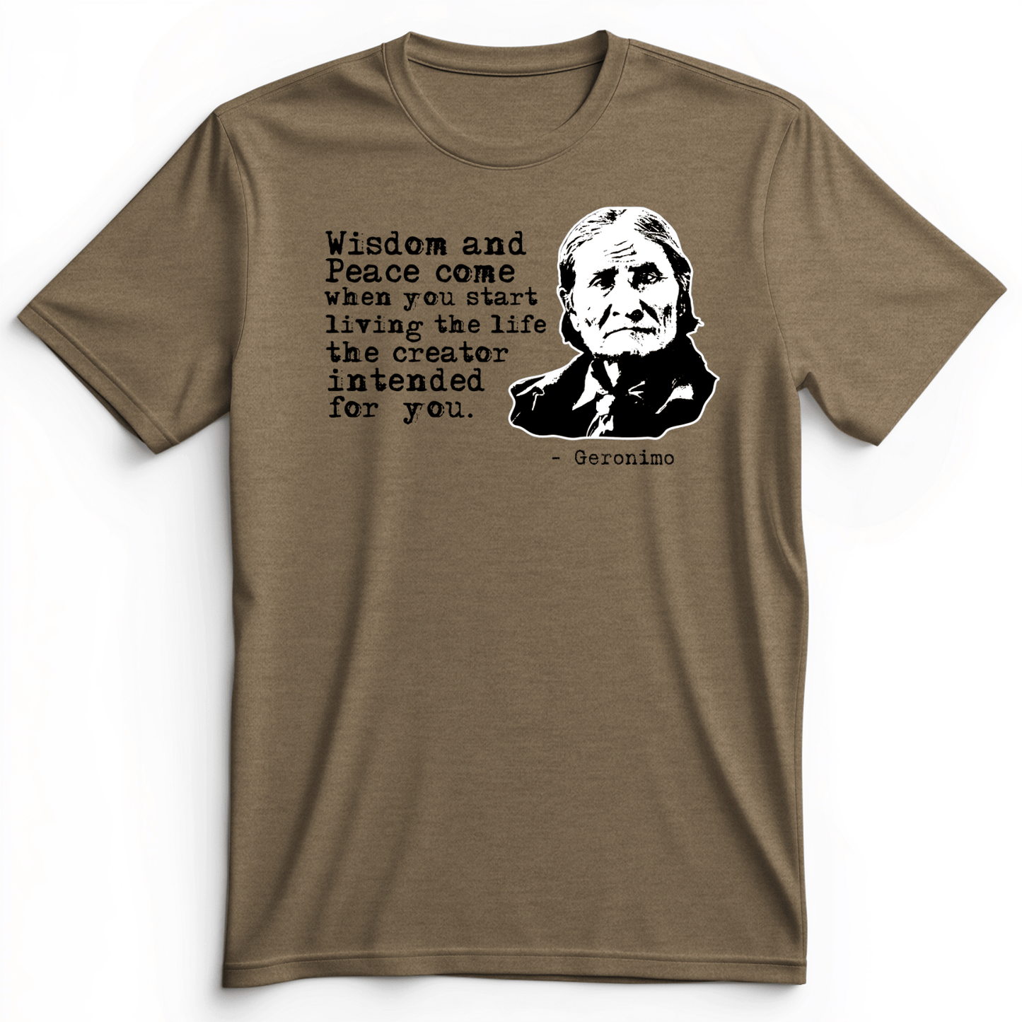 Geronimo Wisdom And Peace Premium Tee Heather Olive / S