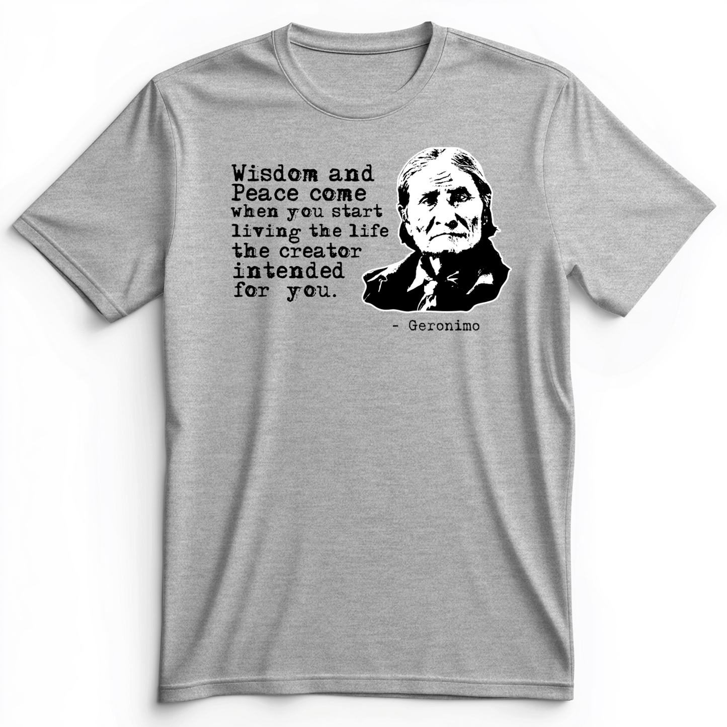 Geronimo Wisdom And Peace Premium Tee Athletic Heather / S