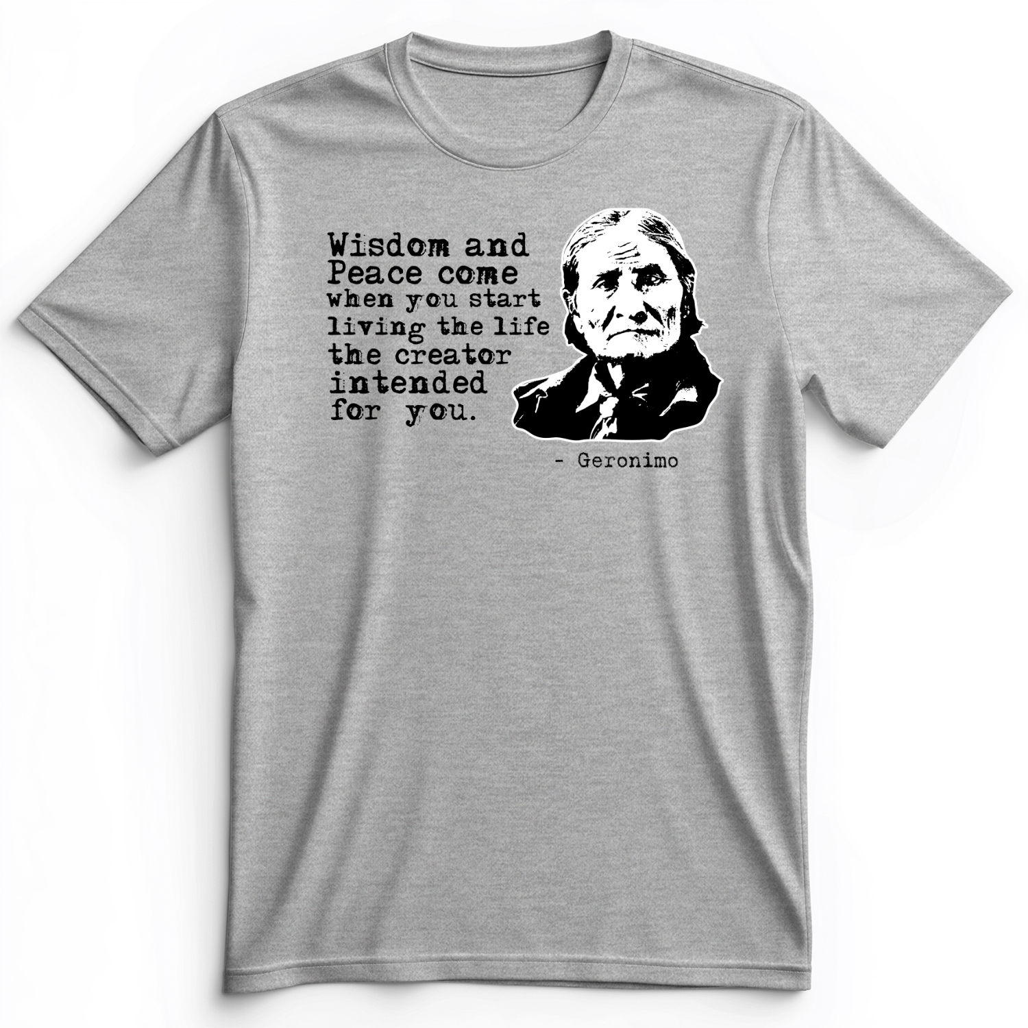 Geronimo Wisdom And Peace Premium Tee Athletic Heather / S