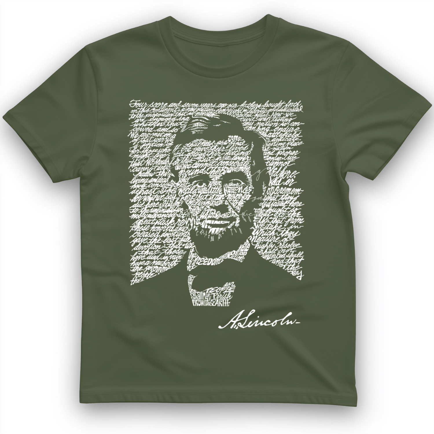 Gettysburg Address T-Shirt Military Green / S