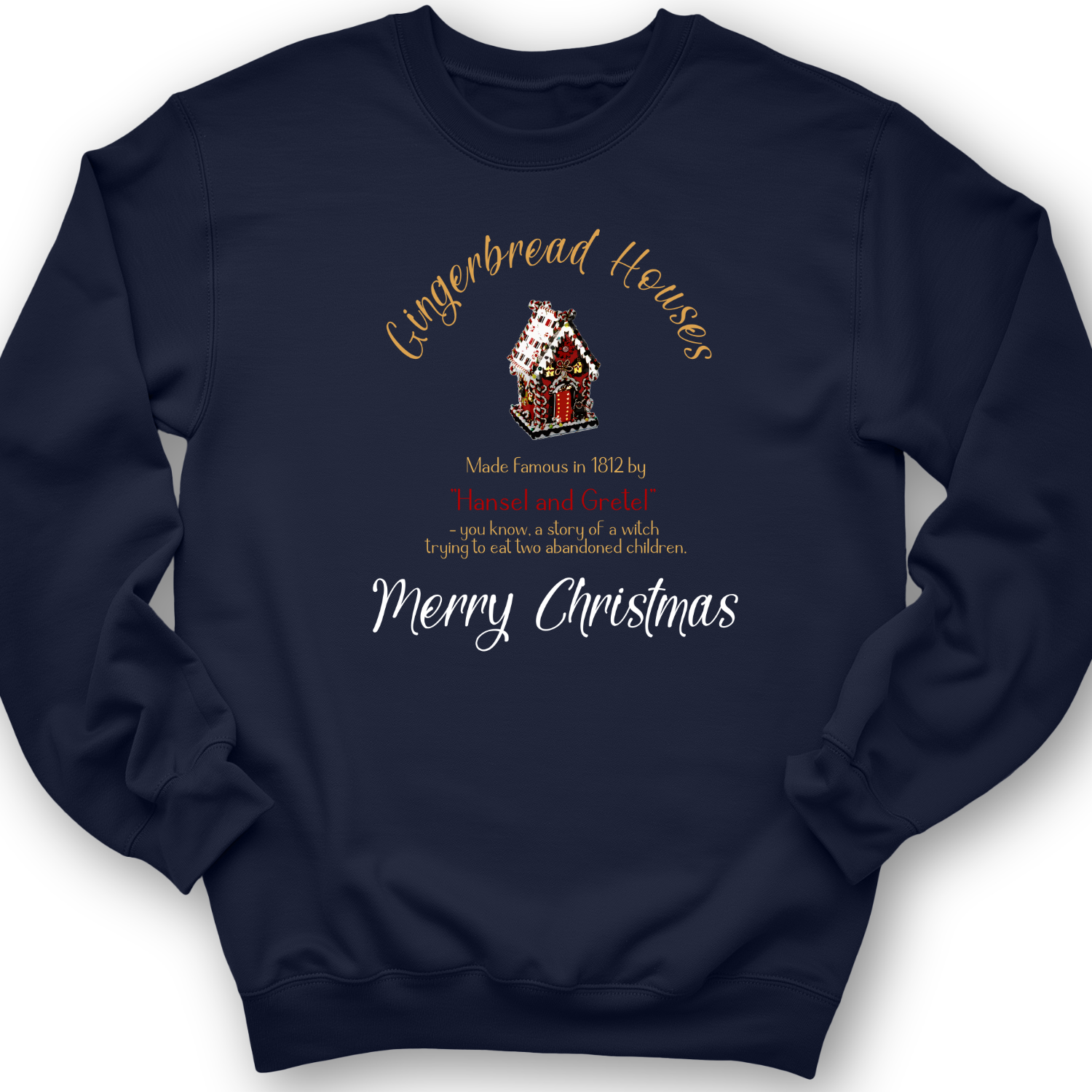 Gingerbread House Crewneck Navy / S