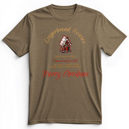 Gingerbread House Premium Tee Heather Olive / S